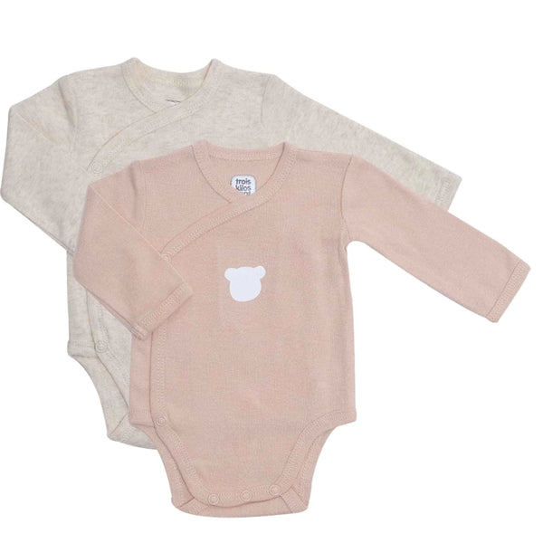 Lot de 2 Bodies Bébé Ourson – Ouverture Devant