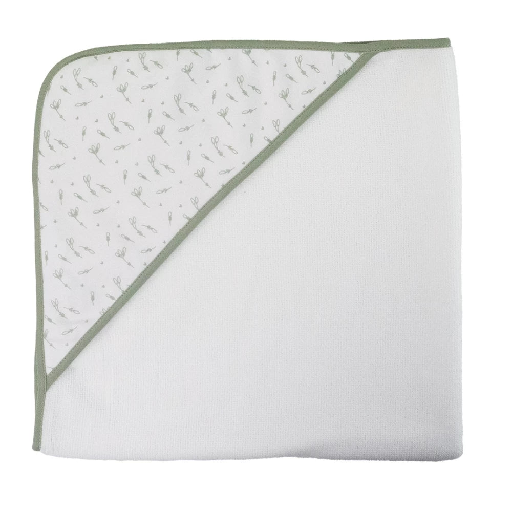 Sortie de bain bébé – Lot de 2 capes de bain avec capuche Vert ourson TROIS KILOS SEPT