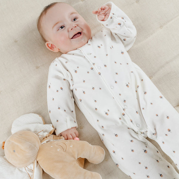 Lot de 2 pyjamas bébé en velours vert écru NOUKIES