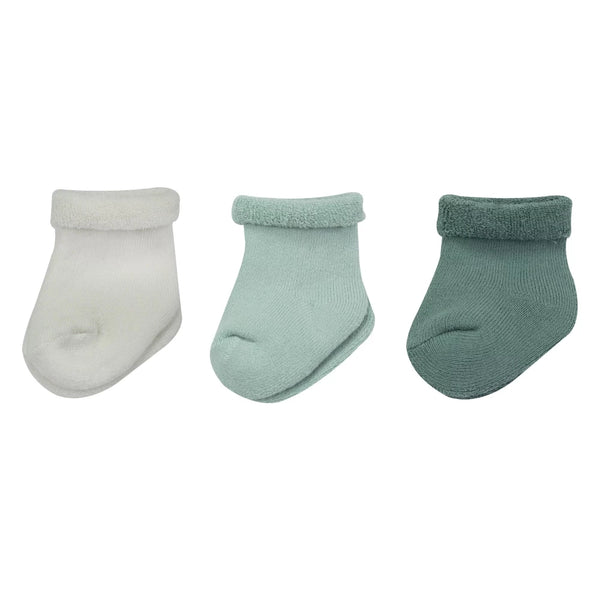 Lot De 3 Paires De Chaussettes Bébé Courtes - Couleurs écru, Gris Chiné, Marron - Tailles 0-3, 3-6, 6-12 Mois