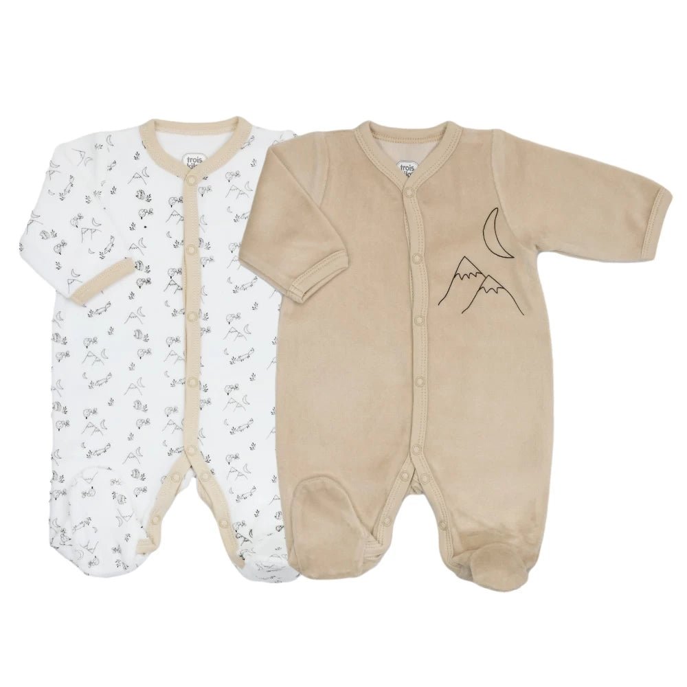 Lot pyjamas bébé - Montagnes & forêt - Petit coeur salé