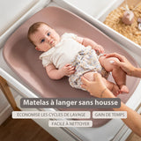 Matelas à langer 70x50 cm Softy Rose en mousse PU. Confortable, imperméable et facile à nettoyer.