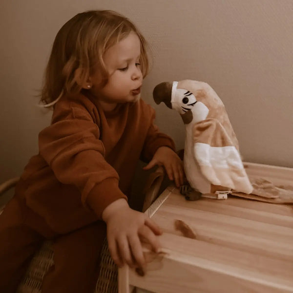 Découvrez Pierre 🦜, le perroquet qui répète tout avec sa voix drôle et ses ailes animées ! Un jouet interactif Montessori signé Mrs Ertha, idéal dès 3 ans.