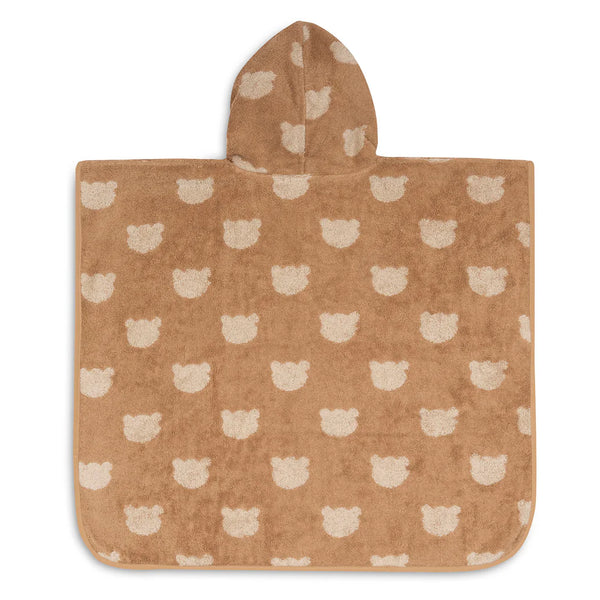 Poncho de bain bébé Jacquard en éponge douce, absorbant et confortable. Capuche, bouton-pression pratique. Idéal pour la maison, la plage ou la piscine.