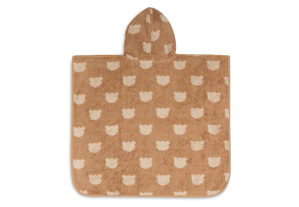 Poncho de bain bébé Jacquard en éponge douce, absorbant et confortable. Capuche, bouton-pression pratique. Idéal pour la maison, la plage ou la piscine.