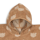 Poncho de bain bébé Jacquard en éponge douce, absorbant et confortable. Capuche, bouton-pression pratique. Idéal pour la maison, la plage ou la piscine.