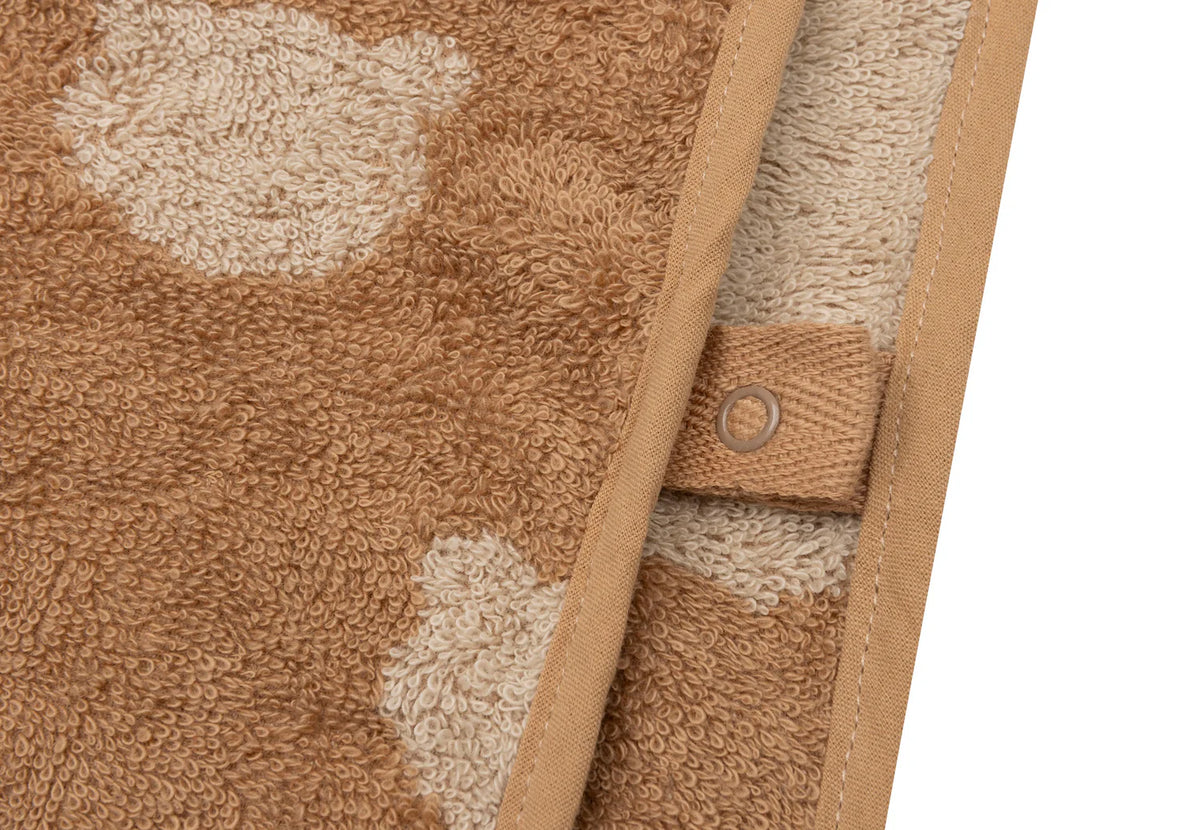 Poncho de bain bébé Jacquard en éponge douce, absorbant et confortable. Capuche, bouton-pression pratique. Idéal pour la maison, la plage ou la piscine.