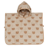 Poncho de bain bébé Jacquard en éponge douce, absorbant et confortable. Capuche, bouton-pression pratique. Idéal pour la maison, la plage ou la piscine.