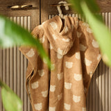 Poncho de bain bébé Jacquard en éponge douce, absorbant et confortable. Capuche, bouton-pression pratique. Idéal pour la maison, la plage ou la piscine.