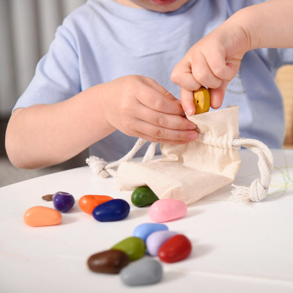 CRAYONS DE CIRE couleurs 1 sac de coton (dès 3 ans)