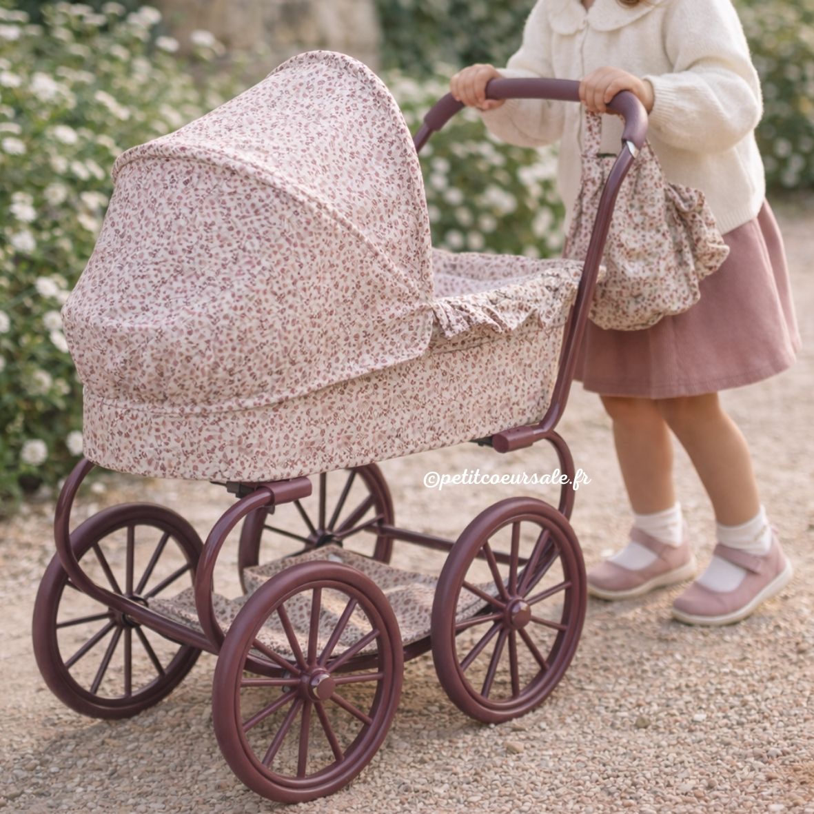 Poussette landeau poupée vintage grandes roues – Cherry Fleurs PASITO A PASITO