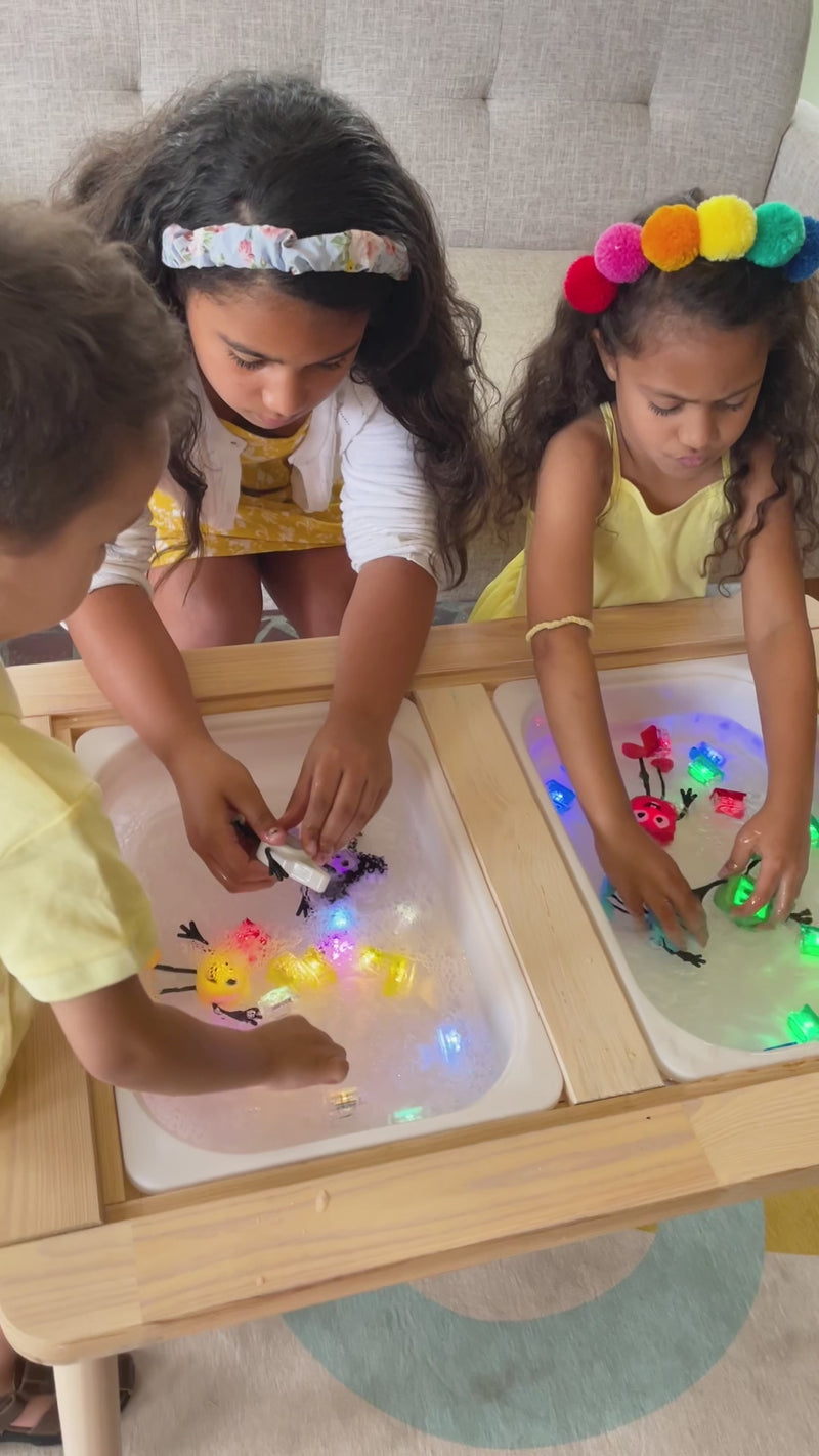  cubes de bain lumineux jouet de bain amusant pour bebe petit coeur salé