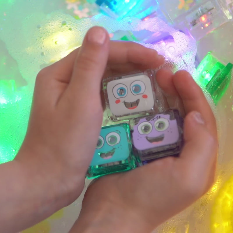  cubes de bain lumineux jouet de bain amusant pour bebe petit coeur salé