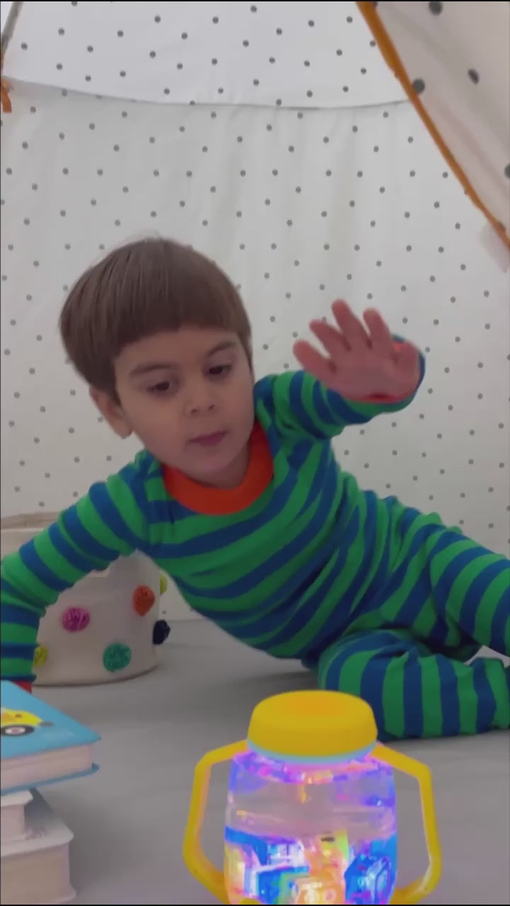 jarre sensorielle lumineuse jouet ludique qui fait de la lumiere pour enfant GLO PALS