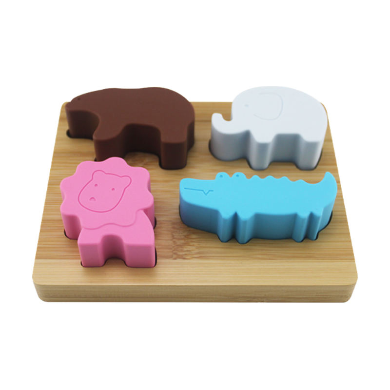 Puzzle d'encastrement en bois et silicone – Les animaux GMLB