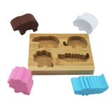 Puzzle d'encastrement en bois et silicone – Les animaux GMLB