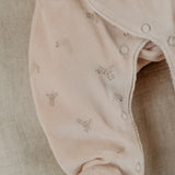 Pyjama bébé écru en velours avec broderie phoques NOUKIES