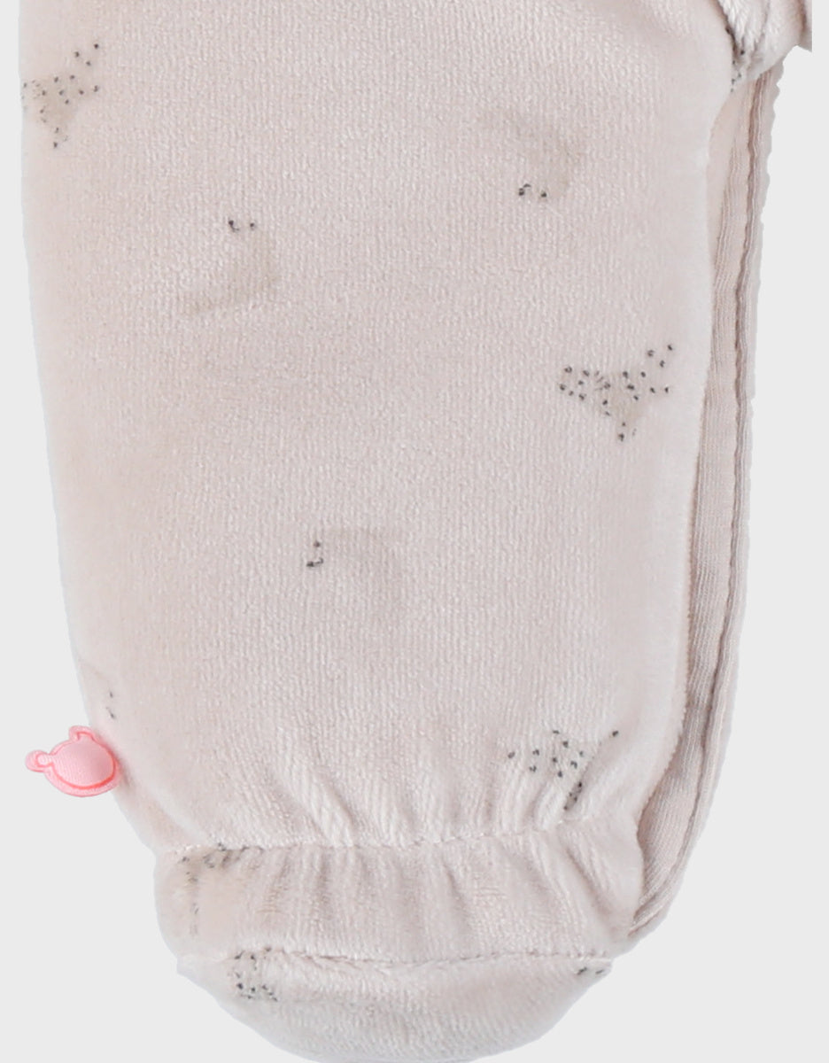 Pyjama bébé écru en velours avec broderie phoques NOUKIES