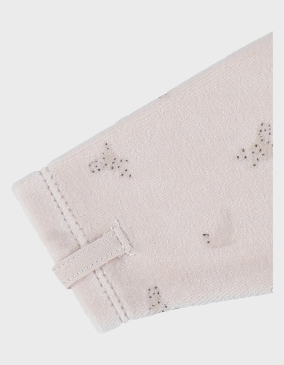 Pyjama bébé écru en velours avec broderie phoques NOUKIES