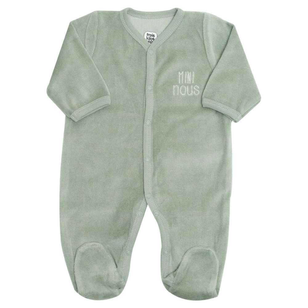 Pyjama bébé velours Mini Nous Olive – Nouveau-né mixte TROIS KILOS SEPT