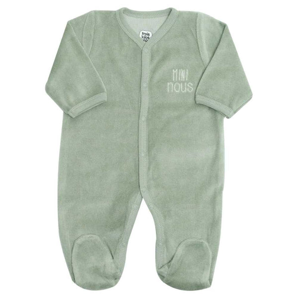 Pyjama bébé velours Mini Nous Olive – Nouveau-né mixte TROIS KILOS SEPT