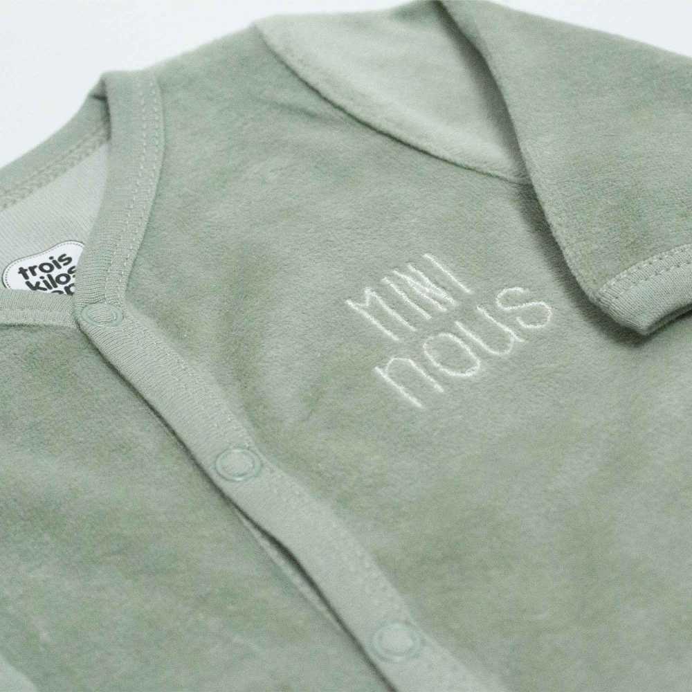 Pyjama bébé velours Mini Nous Olive – Nouveau-né mixte TROIS KILOS SEPT