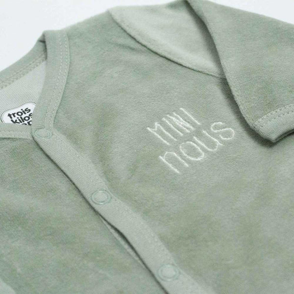 Pyjama bébé velours Mini Nous Olive – Nouveau-né mixte TROIS KILOS SEPT