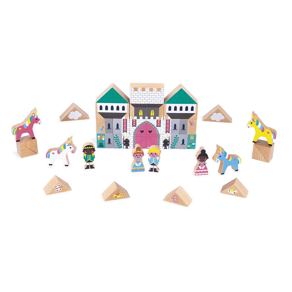 Set de 37 cubes en bois Royaume enchanté - Cross Roads