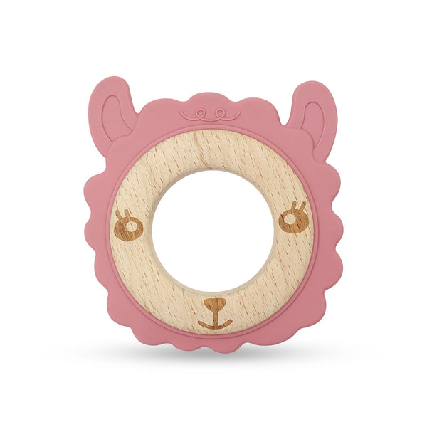 anneau de dentition lama – bois & silicone GMLB
