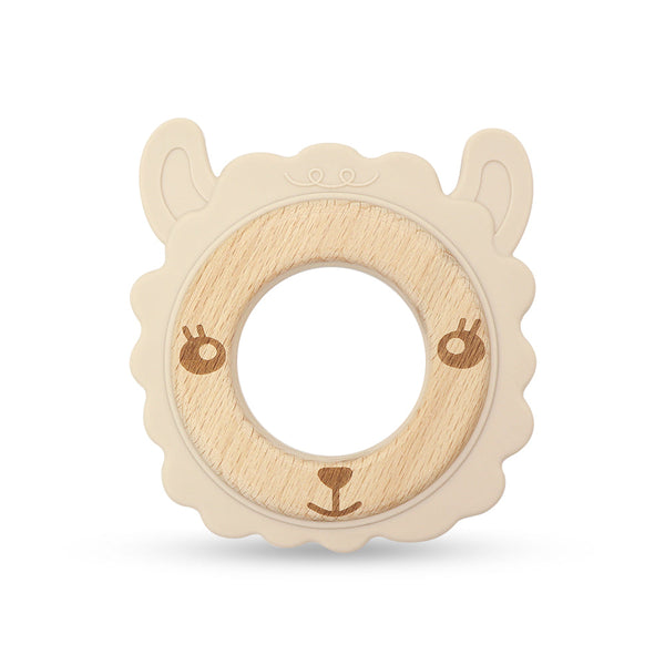 anneau de dentition lama – bois & silicone GMLB