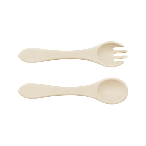 Couverts souples Silicone beige Petit coeur salé