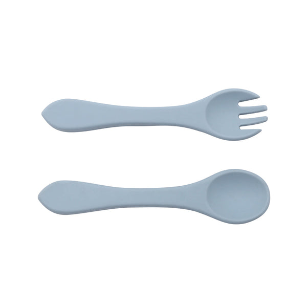 Couverts souples Silicone dusty blue Petit coeur salé