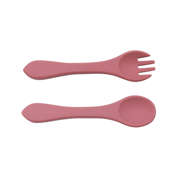 Couverts souples Silicone Dark Pink Petit coeur salé
