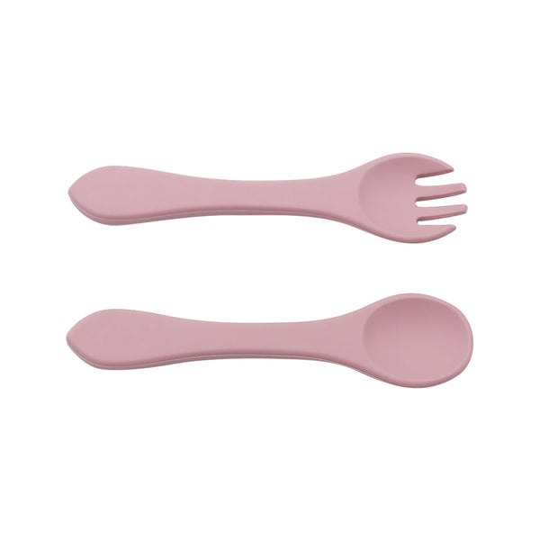 Couverts souples Silicone Pale Pink Petit coeur salé