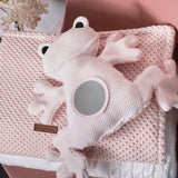 Miroir doudou d'éveil grenouille rose très clair