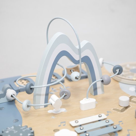 Table d’activités bébé en bois – Jouet d’éveil dès 2 ans - bleue LABEL LABEL