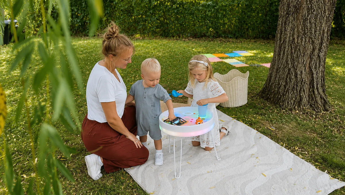 Table Sensorielle Lumineuse Lumi'Sense – 8 Couleurs LED – Crème ✨ BO JUNGLE