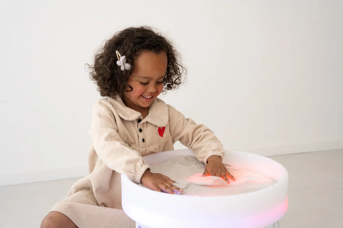 Table Sensorielle Lumineuse Lumi'Sense – 8 Couleurs LED – Crème ✨ BO JUNGLE
