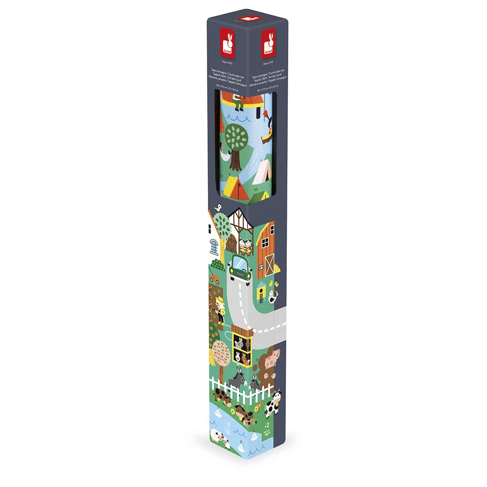 Explorez la campagne avec le tapis de jeu Cross Roads 🌾 ! Routes, animaux et fermes à découvrir dès 2 ans. Tapis antidérapant compatible avec les autres circuits de la collection.