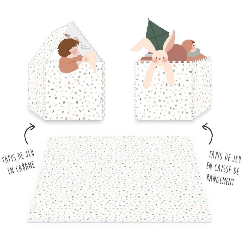 Tapis de jeu dalles EEVAA réversible 2 en 1 Village (120 x 180 cm)