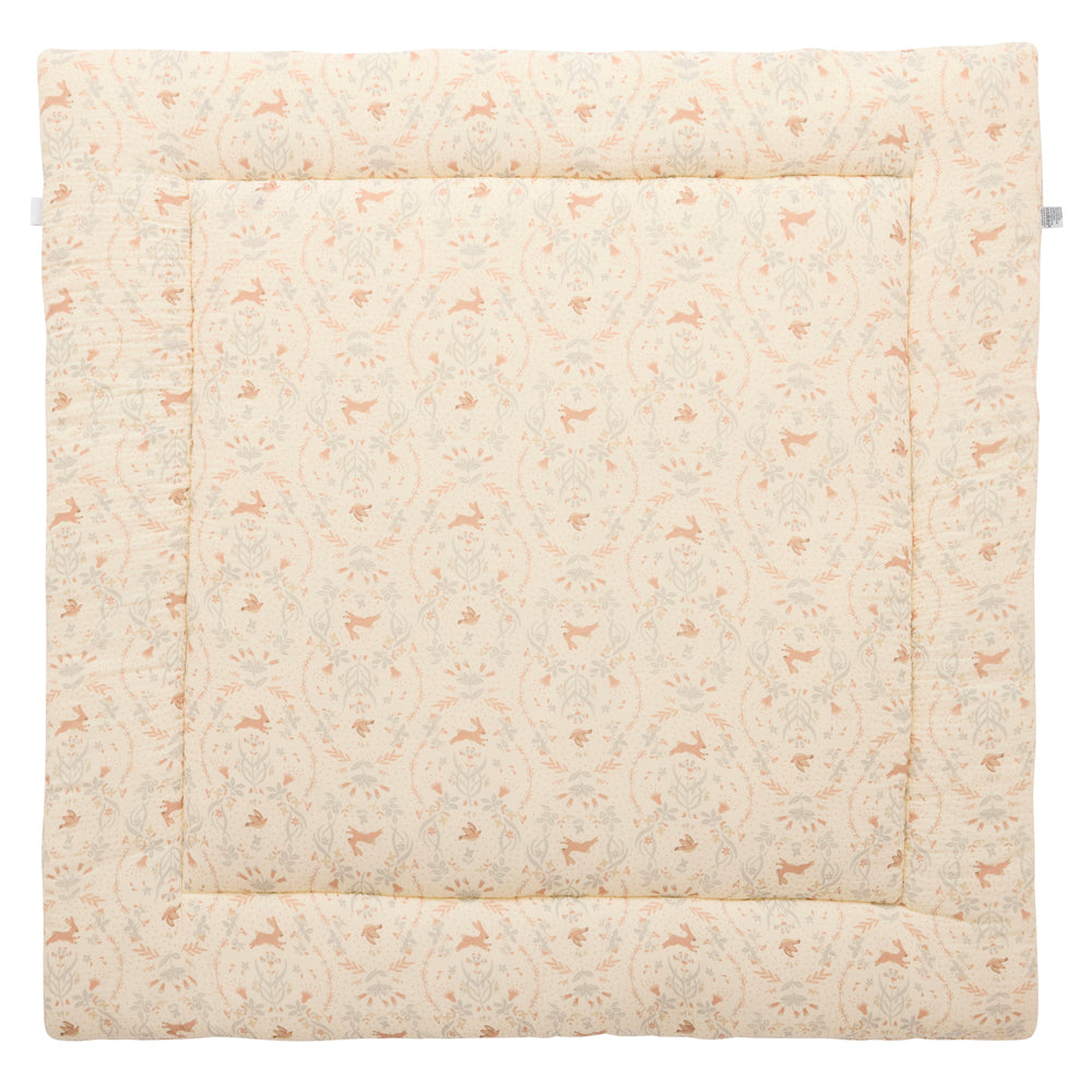 Tapis de jeu bébé réversible ouatiné fond de parc jardin enchanté