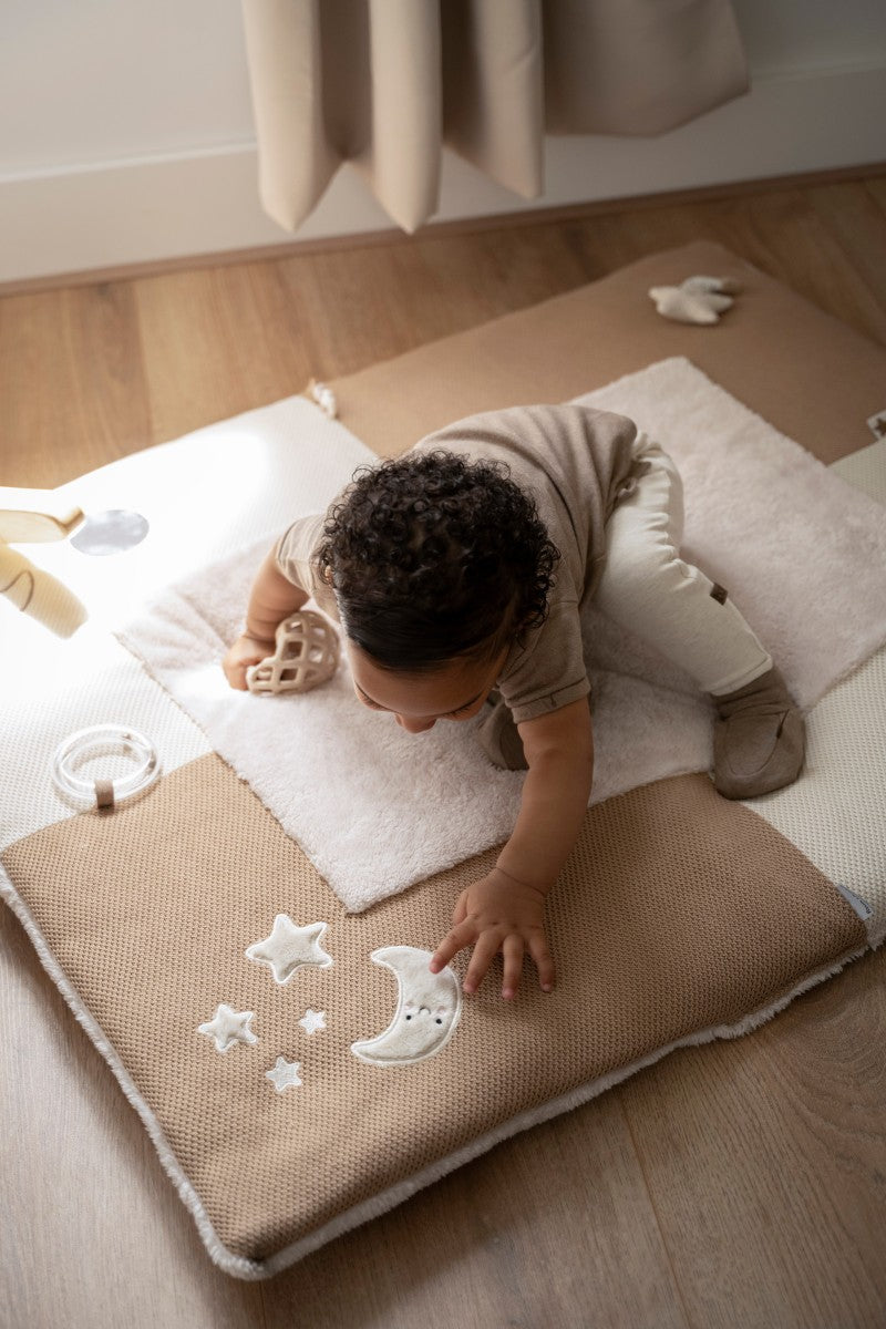 tapis de parc bébé beige brun doux