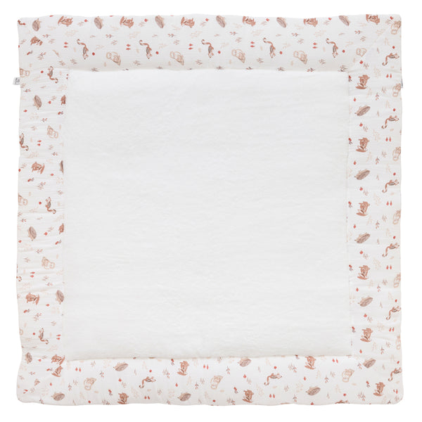 Tapis de parc bébé 100x100 coton ambiance naturelle
