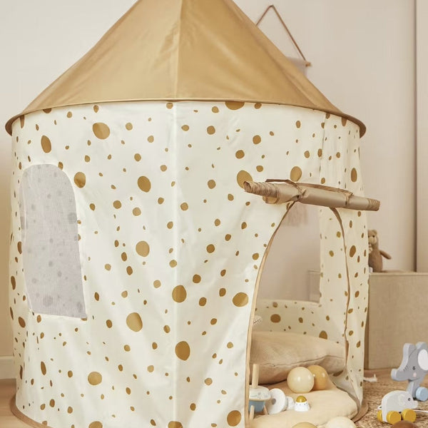 Tente de jeu bébé Pop-Up Dots – Beige caramel BIECO