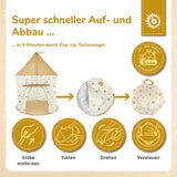 Tente de jeu bébé Pop-Up Dots – Beige caramel BIECO