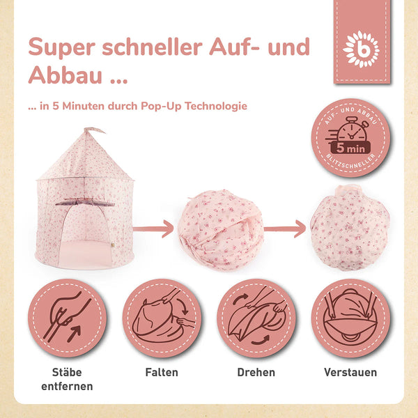 Tente de jeu bébé – Dreamy flowers BIECO