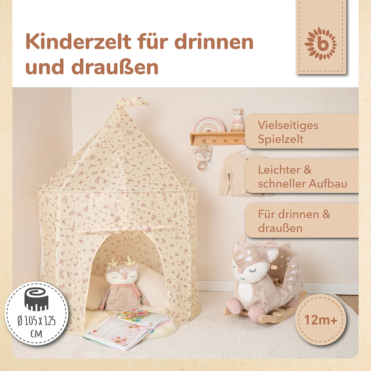 Tente de jeu bébé – Vintage flowers BIECO