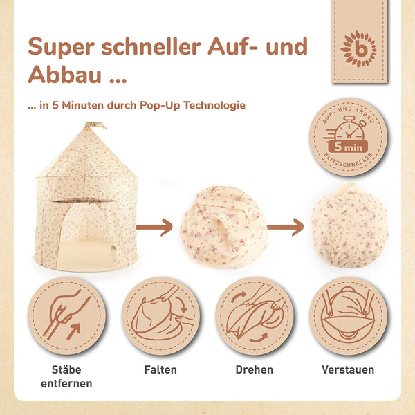 Tente de jeu bébé – Vintage flowers BIECO