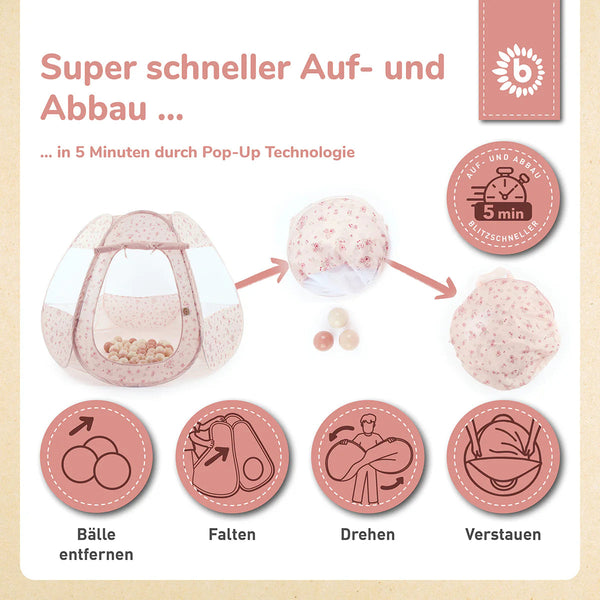 Tente de jeu à balles enfant Dreamy Flowers BIECO