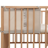 Tour de parc bébé en mesh respirant beige. Protège bébé des chocs tout en laissant circuler l’air. Idéal dès la naissance.